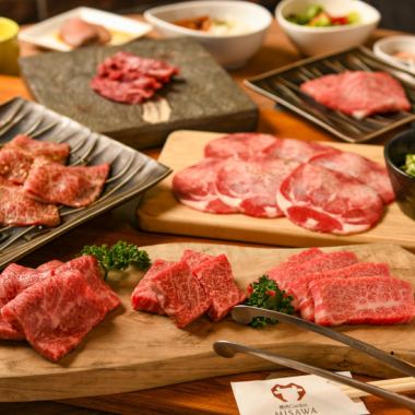 ◇ 推荐 ◇ 牛腰肉、稀有肉等人气菜品丰富的“三泽套餐”10道菜，8,000日元