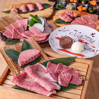 [☆Christmas Limited☆] Meat sushi, thick-sliced tongue, and even Chateaubriand! 11 dishes in total, 8,000 yen (tax included)