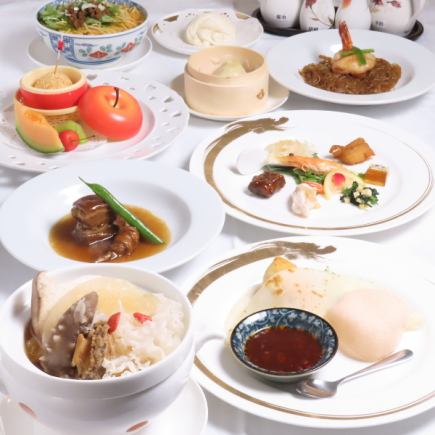 Shintenchi Course: A full lineup of our popular dishes, including stir-fried giant shrimp and braised pork in soy sauce!