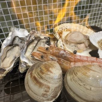 【浜焼きコース　飲み放題生ビール付き】全8品！！