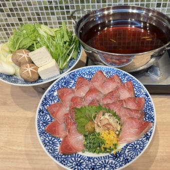 【冬季限定】★２H飲放題生ビール付★ 産直！新鮮な黒瀬ぶりのしゃぶしゃぶセット　3,500円