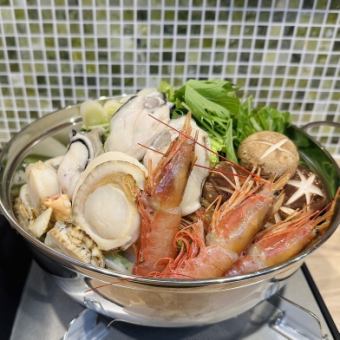 【冬季限定】★２H飲放題付★　3種の選べるお出汁♪ 豪華な産直海鮮鍋　3,500円(税込)