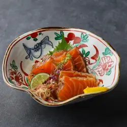 サーモンの炭火炙りポン酢