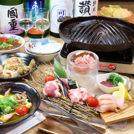 【讃岐コーチン×馬刺し2種】名物鶏焼肉と熊本直送馬刺し2種を堪能◆全7品2H飲放付5500円(税込)