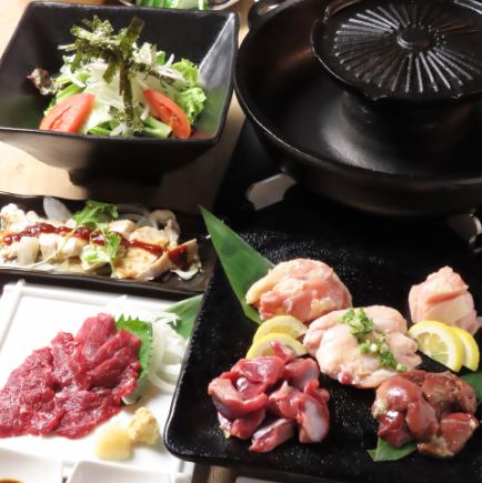 【海鮮お刺身盛り×和牛と鶏のすき焼き】新鮮お刺身と贅沢鍋に舌鼓◆全7品2H飲放付7500円(税込)