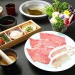 黒毛和牛120gと国産豚ロース50gしゃぶしゃぶ御膳