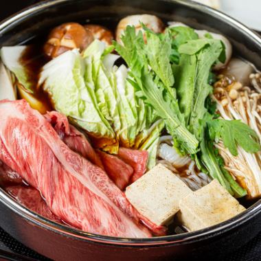 [Limited time only] “Mita beef sukiyaki course with Tamba matsutake mushrooms” from 4,290 yen (plans with all-you-can-drink options also available)