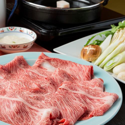 The finest Mita beef sukiyaki course