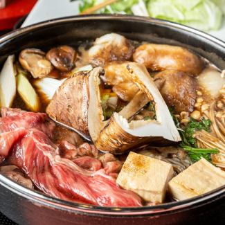 [Tamba matsutake mushrooms] Mita beef sukiyaki course