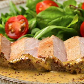 道産豚肉のマスタードクリームソース