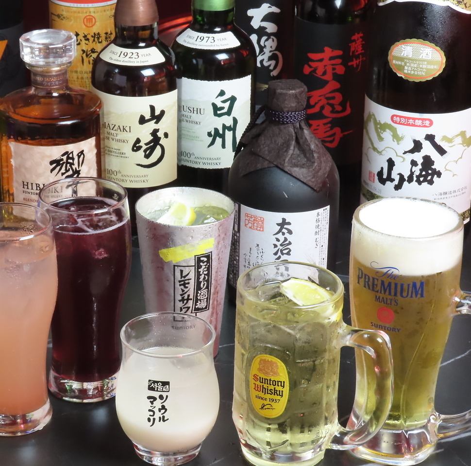 日本酒や焼酎、サワー等も充実。中国酒もあります◎