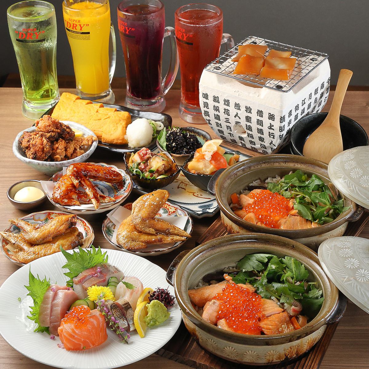 【高球鸡尾酒99日元起 / 啤酒299日元起♪】釜饭和海鲜很棒◎ 单品畅饮1100日元起