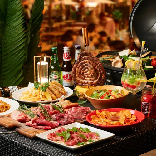 【手ぶらBBQ】3時間飲み放題付き♪肉&海鮮メインのビアガーデン全11品【3590円】