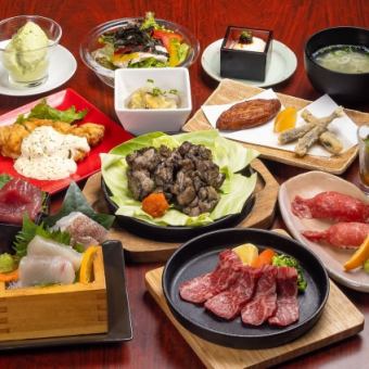 (Reservations made by the day before) 3-piece sashimi platter and Miyazaki beef steak local course♪ 2 hours of all-you-can-drink included ¥5,500 (tax included)