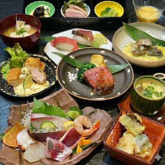 安心の一人一皿歓送迎会！日向灘地魚七宝盛と宮崎牛・地鶏・ちきん南蛮+生ビール付2H飲放6,000円