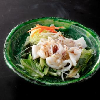 烏賊(イカ)の湯引き ~白灼(バイジュオ)ソース~