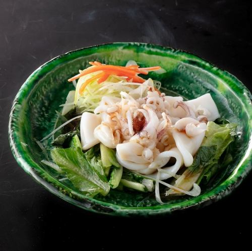 烏賊(イカ)の湯引き ~白灼(バイジュオ)ソース~