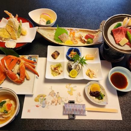 [Recommended] Lots of seasonal ingredients! 10 dishes including Tajima beef and snow crab for 6,000 yen (tax included)