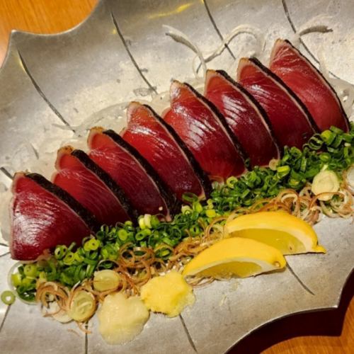 鰹の藁焼き　塩とポン酢で