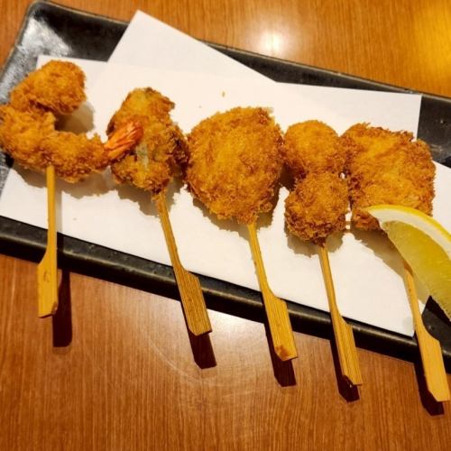 海の幸の変わり串揚げ