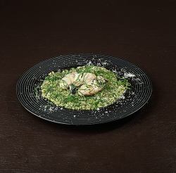 Oyster pesto risotto