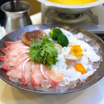 [2.5 hours all-you-can-drink included] Octopus shabu-shabu and yellowtail shabu-shabu half and half course 5,000 yen Welcome party Farewell party