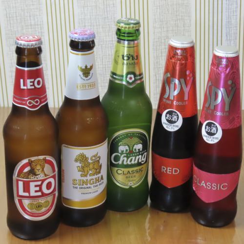 多种泰国啤酒和酸味饮料供您选择