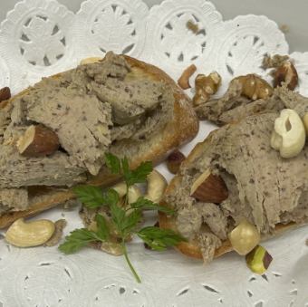 鶏白レバーのペースト，オレンジ蜂蜜風味