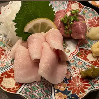 鶏刺し風 二点盛り