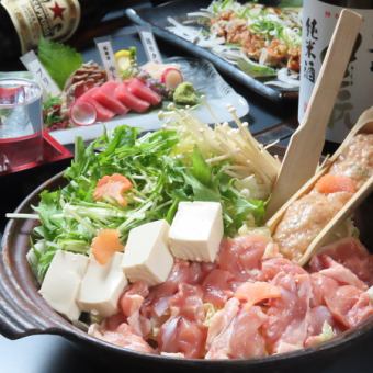 《博多風 水炊き鍋コース》 生ビール２種込120分飲み放題付 料理７品 5000円