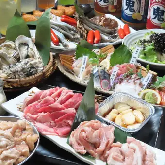 【一番人気】名物七輪炙りと多彩な逸品を堪能！一期一会満喫コース（120分飲放付）6,000円　