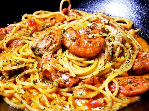 Nanban shrimp tomato cream spaghetti