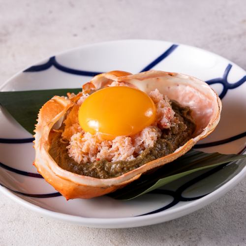 カニ味噌の甲羅焼き