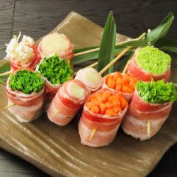 Skewers of freshly picked seasonal vegetables ~Five-color art made with Kagoshima vegetables~