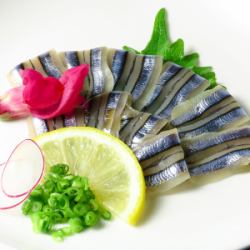 Silver-stripe round herring sashimi