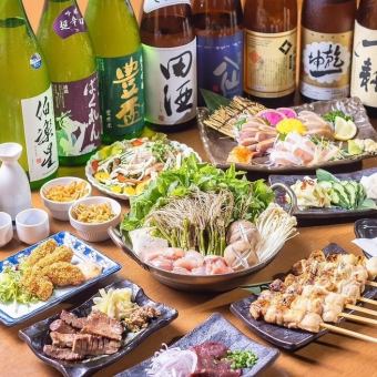 [Special Course] 12 dishes including parsley hotpot or motsunabe, our specialty horse sashimi, and 3 kinds of chicken sashimi. Includes local sake and draft beer. All-you-can-drink for 3 hours for 6,500 yen.