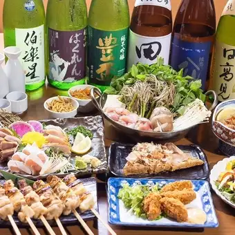 【風コース】10/1~仙台せり鍋 鶏刺し含全10品生ビール付180分飲み放題5000円→4000円!!