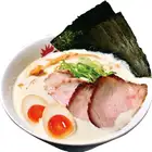Chicken broth ramen with marinated egg