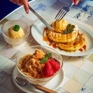 ホットク黒蜜バニラアイス添え