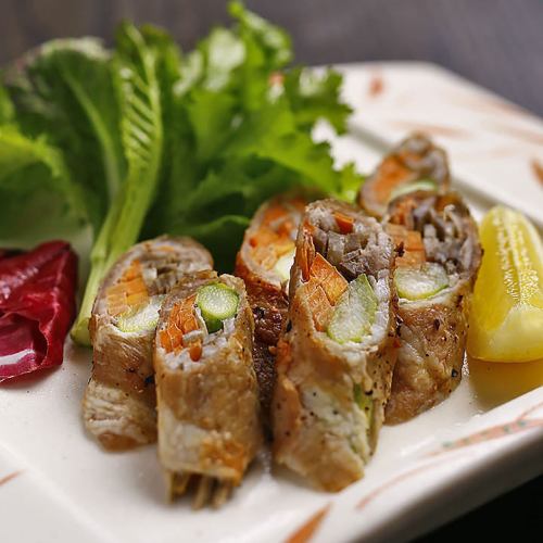 大和ポークの根菜肉巻焼き／朝採り地野菜の天ぷら盛合せ