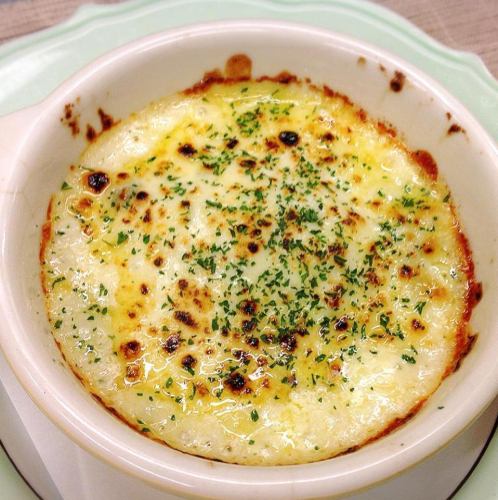 燻製豆腐とキノコの豆乳グラタン