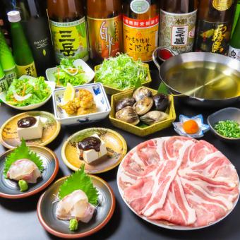 蛤と豚しゃぶコース