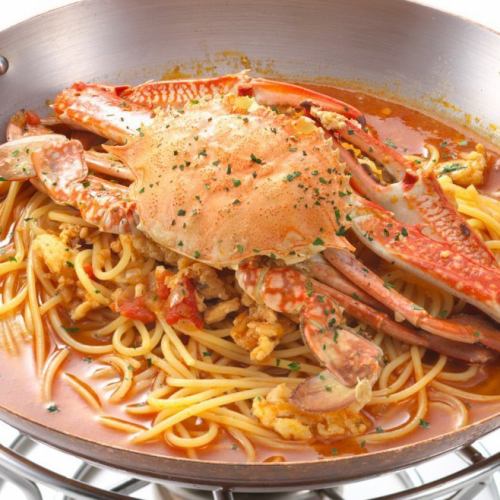 [Popular! Pasta Dinner with Migratory Crab] Includes appetizer, dolce buffet, and your favorite pizza, all 5 dishes for 6,336 yen for 2 people
