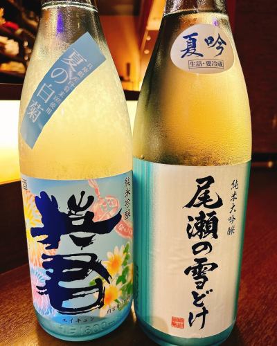 夏の純米吟醸続々と入荷中です。
#英君夏の白菊 #尾瀬の雪どけ夏吟 #浜松居酒屋 #浜松手打ちそば #お酒ダイニングてんてん