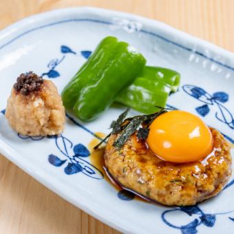 月見つくねとぱりぱりピーマン添え