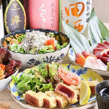 【ランチ】黒毛和牛サーロインステーキも旬魚も!とあ食堂満喫コース飲み放題付7000円→6500円
