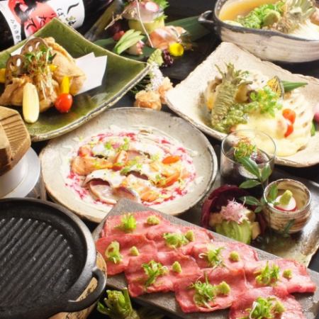 【人気No.1】肉寿司、鮮魚の御造り五種「みやび」コース全9品飲放題付7,000円(税込)