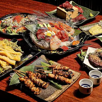 【店長おすすめ】地鶏と旬鮮魚と季節の天ぷら贅沢おもてなしコース3時間飲み放題付全10品5000円