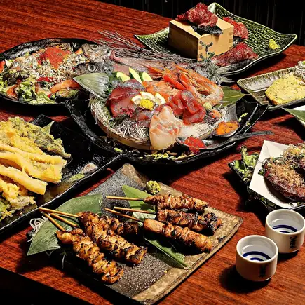 【店長おすすめ】地鶏と旬鮮魚と季節の天ぷら贅沢おもてなしコース3時間飲み放題付全10品5000円