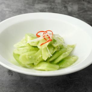 Excellent aemono of cucumber and garlic